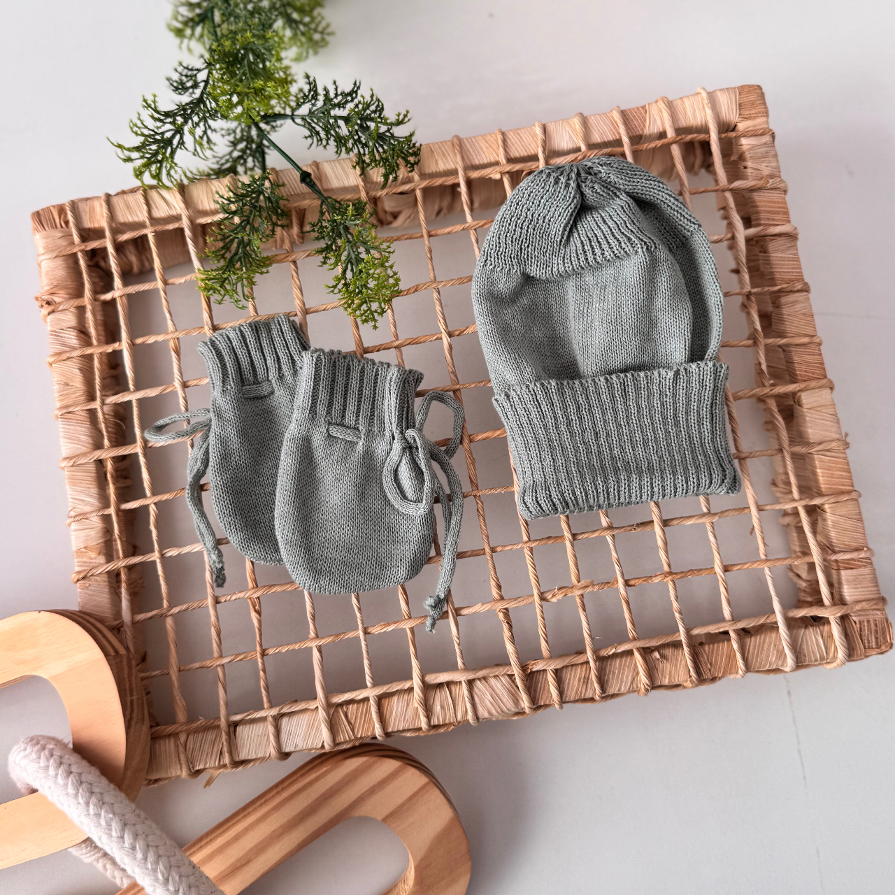 Kit touca e luva- verde